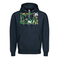 Navy st.patricks love nurse Zipper Hoodie - RacoonDesign