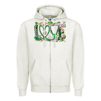 Oatmeal Heather st.patricks love nurse Zipper Hoodie - RacoonDesign