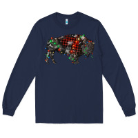 Navy christmas bison Long Sleeve Tee - RanaPortraitStore