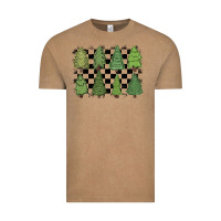 Vintage Coffee checkered trees Vintage Tee - MaliasSmallBusiness