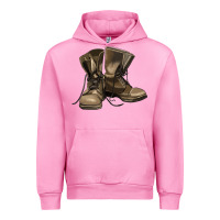 Fuchsia Pink soldier veteran boots Urban Hoodie - MaliasSmallBusiness