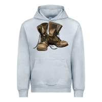 Heather Grey soldier veteran boots Urban Hoodie - MaliasSmallBusiness
