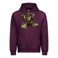 Mauve Wine soldier veteran boots Urban Hoodie - MaliasSmallBusiness