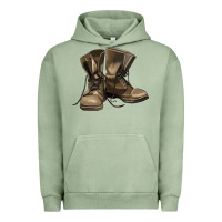 Pigment Oil Green soldier veteran boots Urban Hoodie - MaliasSmallBusiness