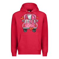 Cardinal valentines day gnome truck Premium Hoodie - MaliasSmallBusiness