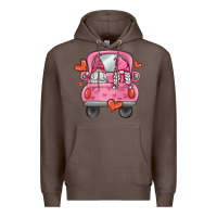 Coffee valentines day gnome truck Premium Hoodie - MaliasSmallBusiness