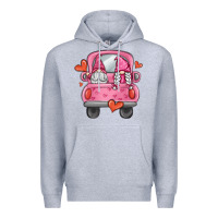 Heather Grey valentines day gnome truck Premium Hoodie - MaliasSmallBusiness