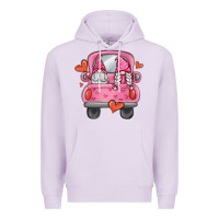 Lilac valentines day gnome truck Premium Hoodie - MaliasSmallBusiness