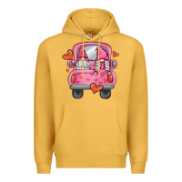 Mustard valentines day gnome truck Premium Hoodie - MaliasSmallBusiness