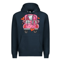 Navy valentines day gnome truck Premium Hoodie - MaliasSmallBusiness