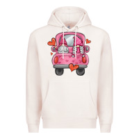 Pale Pink valentines day gnome truck Premium Hoodie - MaliasSmallBusiness