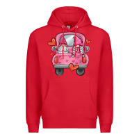 Red valentines day gnome truck Premium Hoodie - MaliasSmallBusiness