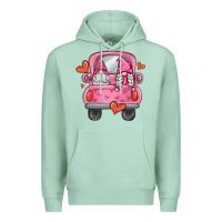 Seafoam valentines day gnome truck Premium Hoodie - MaliasSmallBusiness
