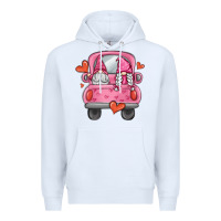 White valentines day gnome truck Premium Hoodie - MaliasSmallBusiness