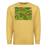 Antique Gold horseshoe shamrock leopard wood glitter background Premium Sweatshirt - Artiststas