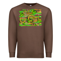 Horseshoe Shamrock Leopard Wood Glitter Background Premium Sweatshirt | Teevron