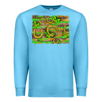 Ocean Blue horseshoe shamrock leopard wood glitter background Premium Sweatshirt - Artiststas