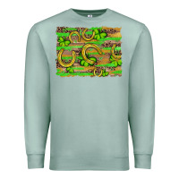 Seafoam horseshoe shamrock leopard wood glitter background Premium Sweatshirt - Artiststas