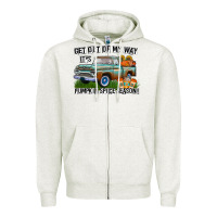 Oatmeal Heather Get Out Of My Way It's Pumpkin Spice Season Zipper Hoodie - CowhideDigitalArt