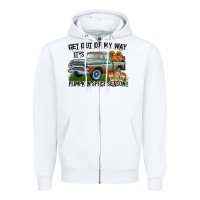 White Get Out Of My Way It's Pumpkin Spice Season Zipper Hoodie - CowhideDigitalArt