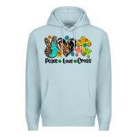 Blue Mist peace love cross Premium Hoodie - AdoDesignShop