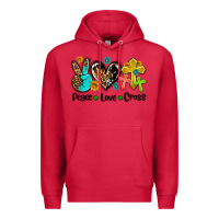 Cardinal peace love cross Premium Hoodie - AdoDesignShop