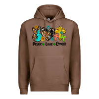 Chestnut peace love cross Premium Hoodie - AdoDesignShop