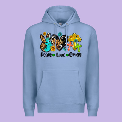 Peace Love Cross Premium Hoodie Designed By Adodesignshop
