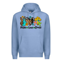 Colony Blue peace love cross Premium Hoodie - AdoDesignShop