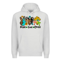 Dove Grey peace love cross Premium Hoodie - AdoDesignShop