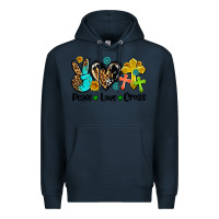 Navy peace love cross Premium Hoodie - AdoDesignShop