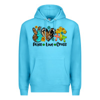 Ocean Blue peace love cross Premium Hoodie - AdoDesignShop