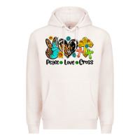 Pale Pink peace love cross Premium Hoodie - AdoDesignShop