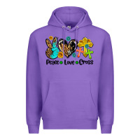 Purple peace love cross Premium Hoodie - AdoDesignShop