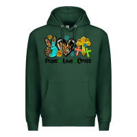 Sports Green peace love cross Premium Hoodie - AdoDesignShop