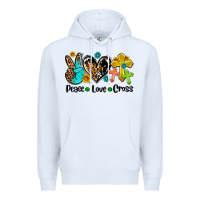 White peace love cross Premium Hoodie - AdoDesignShop