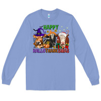 Colony Blue happy hallothanksmas with cow Long Sleeve Tee - texasbilliewilder