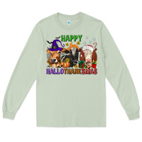 Matcha happy hallothanksmas with cow Long Sleeve Tee - texasbilliewilder