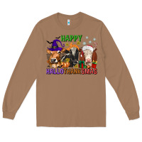 Toasted Coconut happy hallothanksmas with cow Long Sleeve Tee - texasbilliewilder
