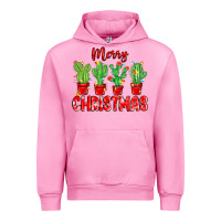 Fuchsia Pink Merry Christmas Cactuses Urban Hoodie - MaliasSmallBusiness