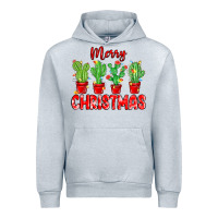 Heather Grey Merry Christmas Cactuses Urban Hoodie - MaliasSmallBusiness