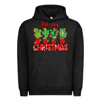 Pigment Black Merry Christmas Cactuses Urban Hoodie - MaliasSmallBusiness