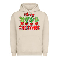 Pigment French Oak Merry Christmas Cactuses Urban Hoodie - MaliasSmallBusiness