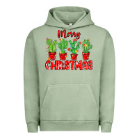 Pigment Oil Green Merry Christmas Cactuses Urban Hoodie - MaliasSmallBusiness