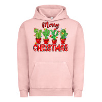 Pigment Salmon Merry Christmas Cactuses Urban Hoodie - MaliasSmallBusiness