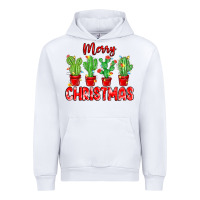 White Merry Christmas Cactuses Urban Hoodie - MaliasSmallBusiness