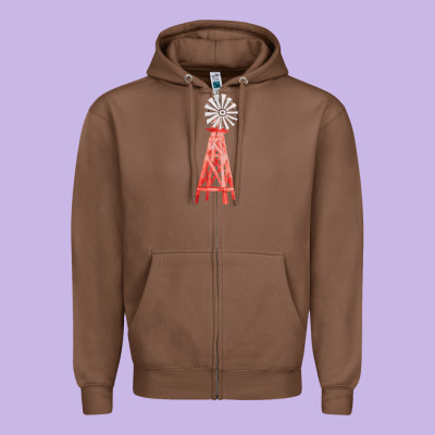 Windmill Fa Element Zipper Hoodie Designed By Fadigitalartstudio