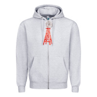 Heather Grey windmill fa element Zipper Hoodie - FaDigitalArtStudio