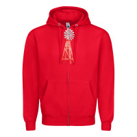 Red windmill fa element Zipper Hoodie - FaDigitalArtStudio
