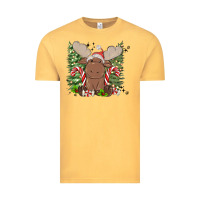 Vintage Mustard christmas reindeer Vintage Tee - MaliasSmallBusiness